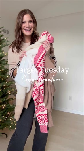 🔗in comments 👇🏼 Three new target sweaters! I sized up to xl in the brown, and xxl I’m the fuzzy ivory! Stick with your regular size (wearing a L). Jeans are a 10 long and all items are 30% off | Stang&Co