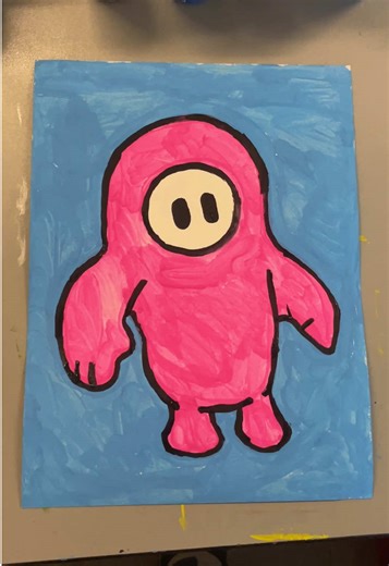 I Painted a Fall Guy! 🌈🏃‍♂️💥 #FallGuys #FallGuyArt #FallGuyPainting #FallGuysArtwork #VideoGameArt