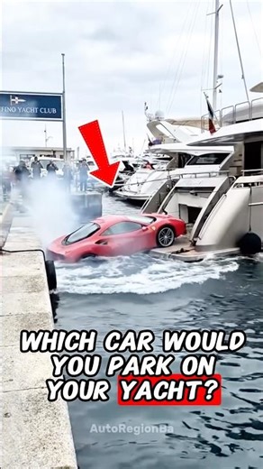 Which Car Would You Park on Your Yacht? 🚤🚗😎 #shorts #automobile #yacht #car #ferrari
