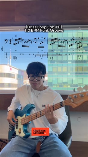더베이스레슨 on Instagram: "🎸 [Bass Loop Lab #11] 110 BPM Funk Groove 110BPM 탄탄한 템포 위에서 펼쳐지는 보다 단단하고 밀도 높은 핵심 펑크 그루브 + 깔끔한 베이스 필인! 두 마디로 굴러가는 직선적인 리듬에 짧고 확실한 포인트 필인을 더해 루프만 들어도 바로 그루브가 잡히는 구조로 만들었습니다. 불필요한 기교 대신 타이밍·어택·뮤트로 승부하는 리얼 펑크 스타일. 심플하지만 ‘베이스다운’ 존재감을 가장 선명하게 느낄 수 있어요. 🎸 1:1 온라인 레슨 — 프로필 링크에서 무료 신청! 📍 숙대점 — 서울 용산구 청파로 269, 5층 📍 용산점 — 서울 용산구 한강대로 309, 5층 📞 0507-1332-9541 💬 네이버톡톡: 더베이스레슨 @the_bass_lesson"