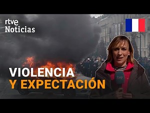 FRANCIA: POLICÍAS HERIDOS y MANIFESTANTES DETENIDOS en la VÍSPERA de un DÍA CLAVE para MACRON | RTVE