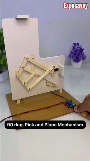 90° Pick & Place Mechanism Using DC Motor 😱 | Smart DIY Automation #Shorts #machine #tech #diy