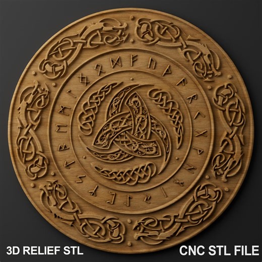 Celtic Knot Circle CNC Relief STL | Viking Runes 3D Model for CNC Router Wood Carving (digital Download) - Etsy UK