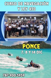 Obten tu licencia de navegación para JET-SKI y BOTES hasta 65’ de eslora. LLAMA HOY AL 787-900-3939 Requisito tener 12 años en adelante. Licencia NO expira. www.marnavigationacademy.com | Mar Navigation Academy