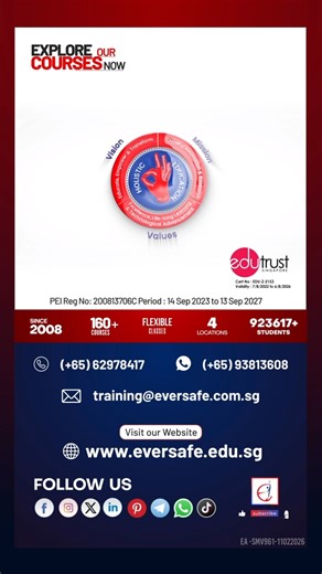 How to Operate Vertical Personnel Platforms (OVPP) Safely | Eversafe Academy ▶️Pre-Start Checks: Essential inspections before you go up. ▶️Hazard Identification: Spotting risks in the work environment. ▶️Risk Assessment: Evaluating site safety effectively. ▶️Safe Operation: Practical maneuvering and reinstallation. #OVPP #WorkplaceSafety #EversafeAcademy #SafetyTrainingSingapore #MEWP #VerticalPersonnelPlatform #WSH #SkillsFuture #ConstructionSafety #AerialWorkPlatform #SingaporeSafety | Eversaf