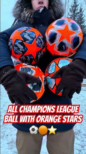 Compare all 4 Champions League winter balls with orange stars Adidas
