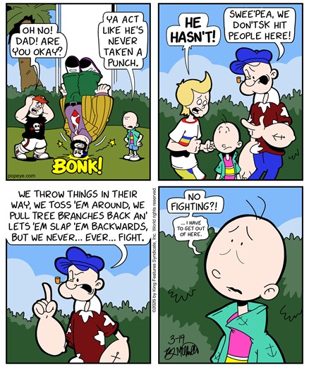 Olive & Popeye Comic Strip 2026-03-19 | Comics Kingdom