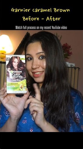Garnier Caramel Brown Before After transformation #shortsindia #haircolourathome