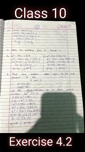 NCERT maths class 10th chapter 4 Quadratic Equation Exercise 4.2 solution #mathstricks #solutions✨💫