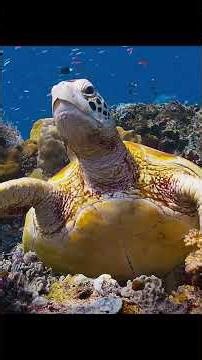 The sea turtle got a mouthful of feces.#wildlife #shorts #animals