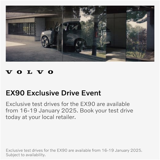 Be among the first to test drive the new fully electric Volvo EX90. Experience our premium 7-seater SUV that defines a new era for safety. Limited places available. | Volvo Car UK