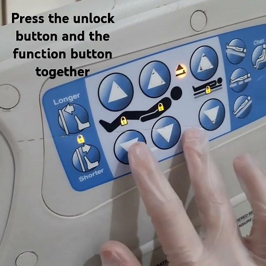 How to Unlock Hill-Rom versacare hospital Bed controls #hospitalbeds #unlockfunction #shorts