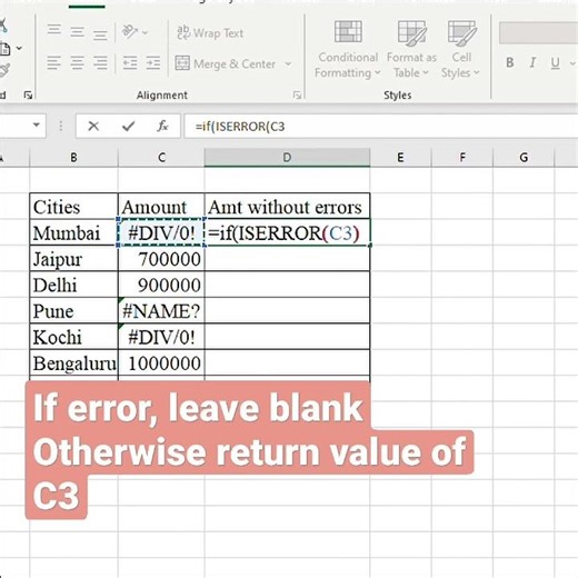 IF & ISERROR in Excel