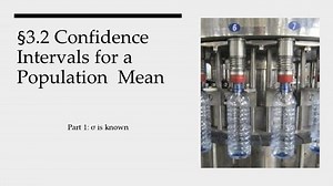 3.2 Confidence Interval for a Population Mean Part 1