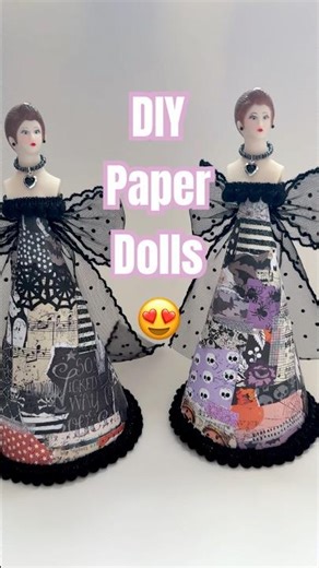 I made these Halloween paper dolls! #obessed #paperdoll #halloweendiy #papercrafting #diy #paperdiy