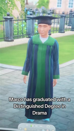 A Distinguished graduate from the school of Drama! #maxitoutchallenge #simtok #sims4 #sims4challenge