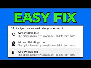 How To Fix Windows Hello Not Showing Up in Account Settings