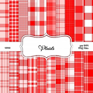 Red Plaids Digital Paper Bundle: 20 Seamless PNG Backgrounds (instant Download) - Etsy