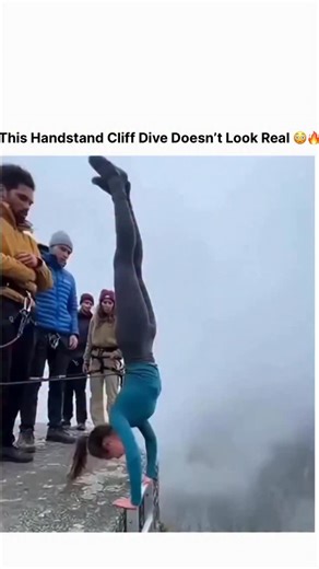 Happy scroll | Professional cliff diver Molly Carlson is going viral after executing a flawless handstand flip off a mist-covered cliff in Italy — landing... | Instagram