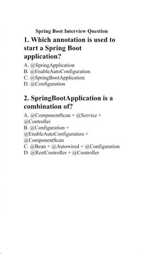 Spring boot annotations | spring boot framework interview question #springboot #java #coding #viral
