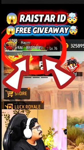 RAISTAR ID GIVEAWAY LIYA 💀 #shortsfeed #tgrnrz #tondegamer #freefire