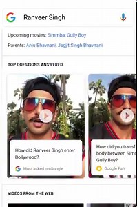 12K views · 124 reactions | Ranveer Singh at Cameos on Google, answering the questions he’s been asked the most. Just search for ‘Ranveer Singh’ on the Google App to know more. → goo.gl/1Dx3Uj | Google | Facebook