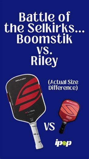 Battle of the Selkirks: Boomstik vs. Riley 🥊🏓 Let’s be honest. You can’t throw a pickleball on court these days without hitting someone with a Selkirk Boomstik. (It’s wildly popular. Please don’t actually throw balls.) Yes, it’s a great paddle. It’s got a fantastic blend of power, reach, and feel, plus it makes a really cool sound when you smack the ball. Blah, blah, blah. What if we told you there was a “more compact” paddle that’s far superior to the Boomstik? It’s called the Riley. It’s sma