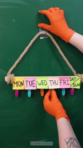 🧷 WOW! Smart Clothespin Weekly Planner Hack! #DIY #Kids 🗓️