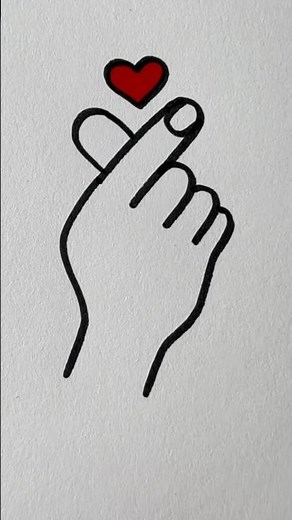 How to Draw a finger heart easily | Easy Drawing for Beginners #artshorts #tutorial #hand #goodjob