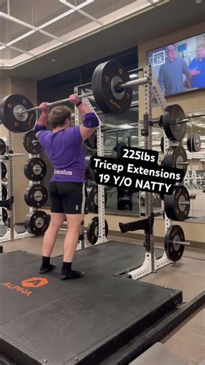 225lbs tricep extension in the Momentum Wraps