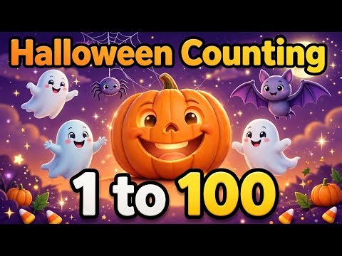 Counting 1 to 100 with Spooky Pumpkins! 🎃 | Shiny Gems Kids #HalloweenCounting #CountTo100