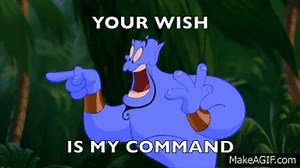 Your wish is my command on Make a GIF