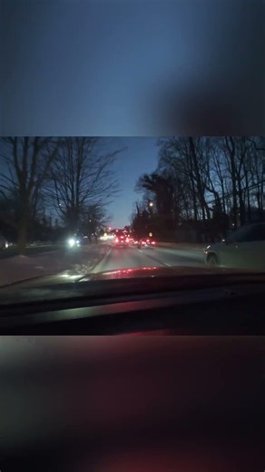 Car Camera Captures Stunning Dusk Intersection View #shorts