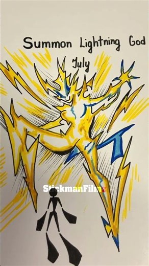 How to draw stickman with (Lightning God & Fire God) #drawing #stickman #tutorial #howtodraw #art