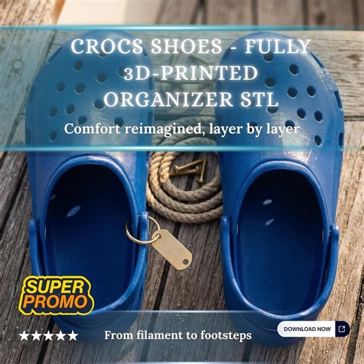Crocs Shoes - Fully 3d-printed | TPU Flexible Footwear Digital Download - Etsy
