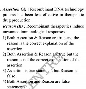 Assertion (A) : Recombinant DNA technology process has been les... | Filo