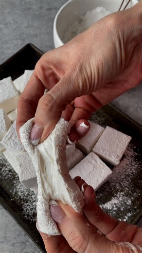 I made marshmallows from scratch — and they’re meltingly soft and delicious. Try it once and you’ll never go store-bought again! | Andi Anne Recipes | Facebook
