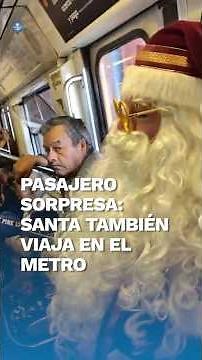 Santa cambia su trineo por el Metro en la CDMX; lleva alegría a pasajeros previo a la Navidad