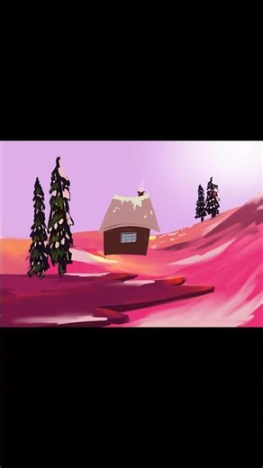 Landscape in procreate beginner must try simple steps of bright colours#art