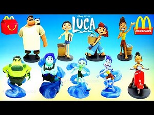 DISNEY PIXAR LUCA DELUXE FIGURINE SET McDONALD'S HAPPY MEAL TOYS CHARACTER NAMES COLLECTION 2021
