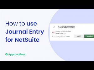 How to use Journal Entry for NetSuite