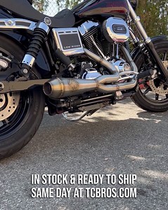 Looking for a killer 2-1 stainless exhaust for your Harley? Look no further, we are a stocking dealer for @spcvtwin, one of the best in the business! Handmade in California. 🇺🇸 Available for M8 Softail, Touring, Dyna, and Sportster. In stock & ready to ship same day at tcbros.com | TC Bros.