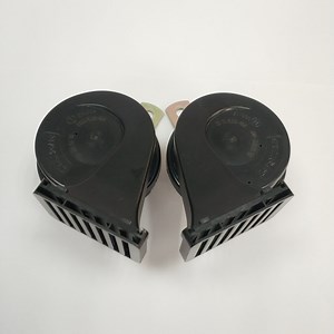 [Hot Item] 2PCS 12V 110dB Car Loud Dual-Tone Snail Electric Horn Black Universal Horn