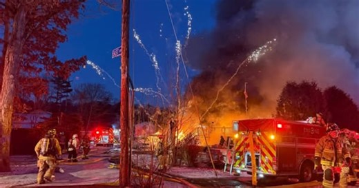 WATCH: Fireworks explode as fire destroys homes