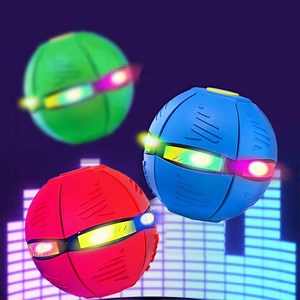 [Hot Item] Magic UFO Ball, Vibrato Step on The Ball, Frisbee Vent Deformation Ball Vent Bouncing Ball Children's Toys with Lights, LED Flying Ball