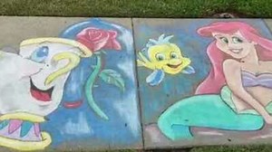 Florida Artist Creates Stunning Disney Sidewalk Art to Brighten Neighborhood