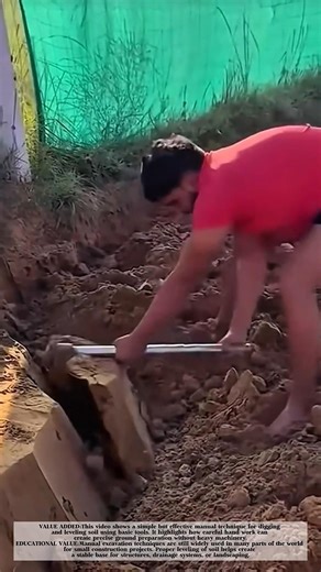 Hand Digging and Leveling Soil for a Clean Foundation! #shorts