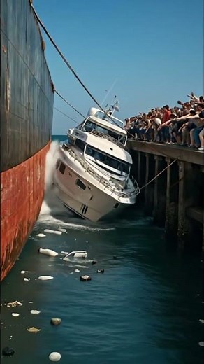 Massive Cruise Ship Hits Luxury Yacht 😱 Epic Collision #ShipCollision