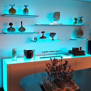 [Hot Item] 12volt Cabinet Showcase Display LED Remote Control RGB Glass Shelf Light