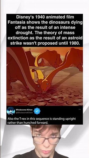 Disney's 1940 animated film Fantasia shows the dinosaurs